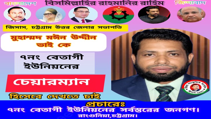 ৭নং বেতাগী ইউনিয়নের চেয়ারম্যান  পদপ্রার্থী মুহাম্মদ মঈন উদ্দীন 
